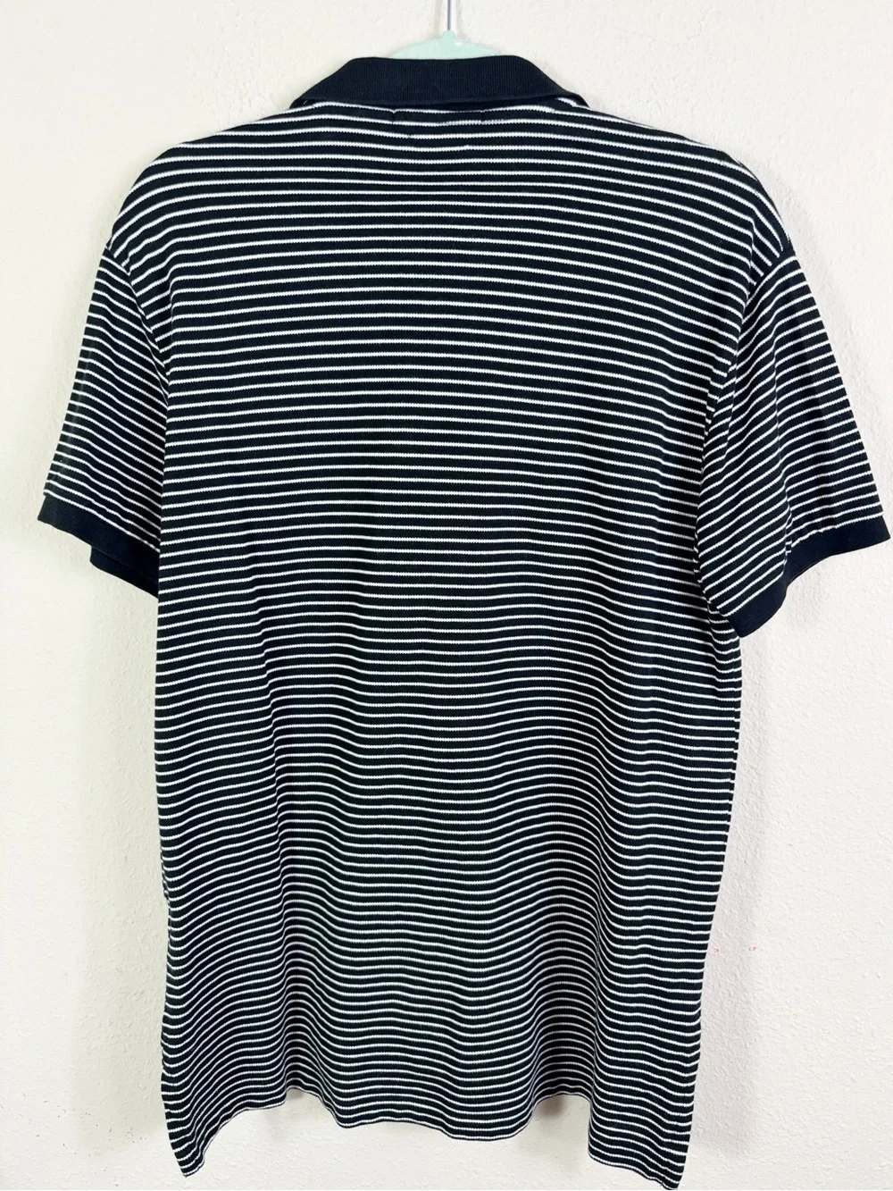 Polo by Ralph Lauren Stretch Mesh Short Sleeve Polo Shirt Black White Stretch L